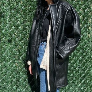 Silence UO oversized faux leather Sherpa coat